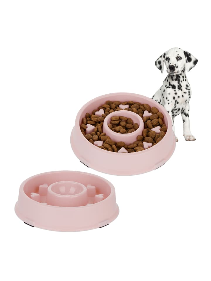 relaxdays 2 x Anti Schling Napf in Rosa günstig kaufen onesize