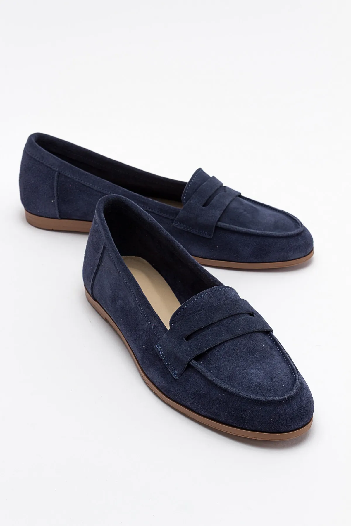LuviShoes  Damen-Ballerina aus Denim-Wildleder F02