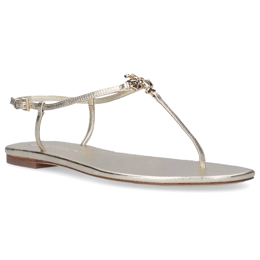 Tory Burch - Zehentrenner CAPRI STARP Kalbsleder - gold