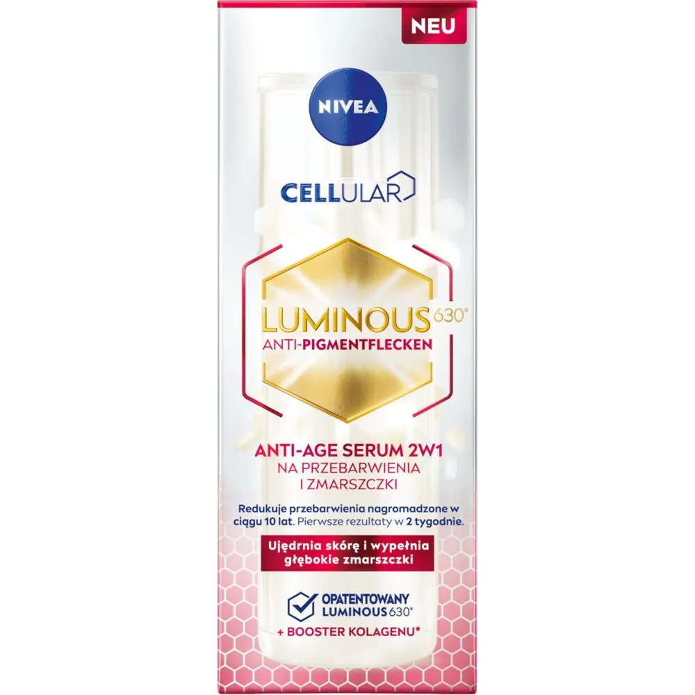 „Nivea Cellular Luminous Anti Age 2in1“ serumas nuo raukšlių ir pigmentinių dėmių.