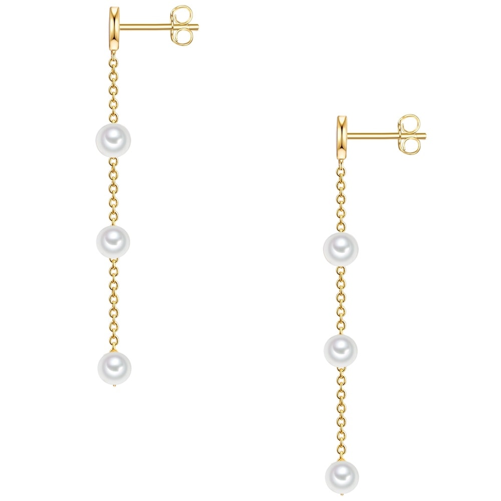 Glanzstücke München Puces d'oreilles en argent Argent sterling Perle de culture d'eau douce en Or jau Boucles d'oreilles