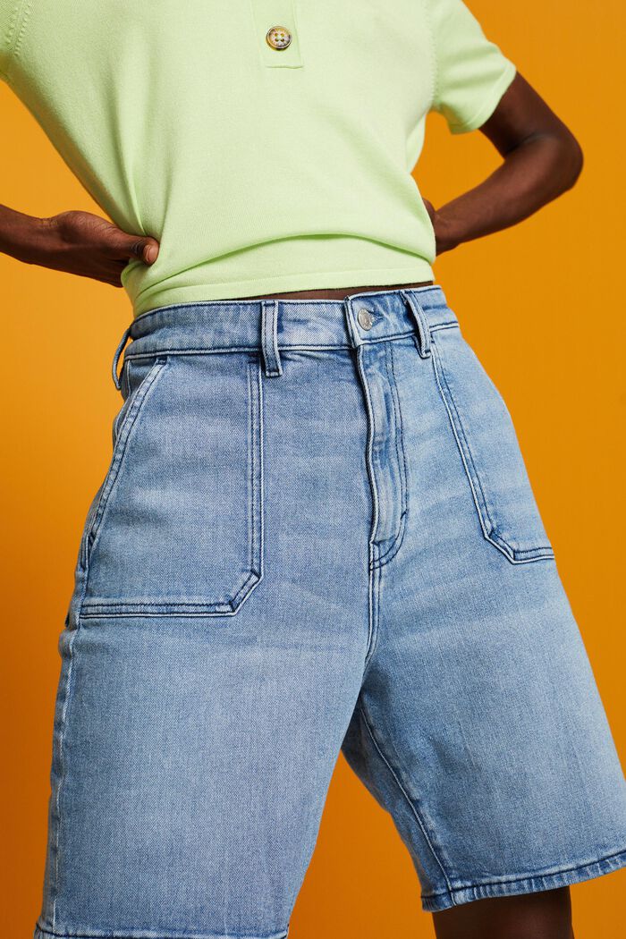 Jeans-Shorts mit hohem Bund