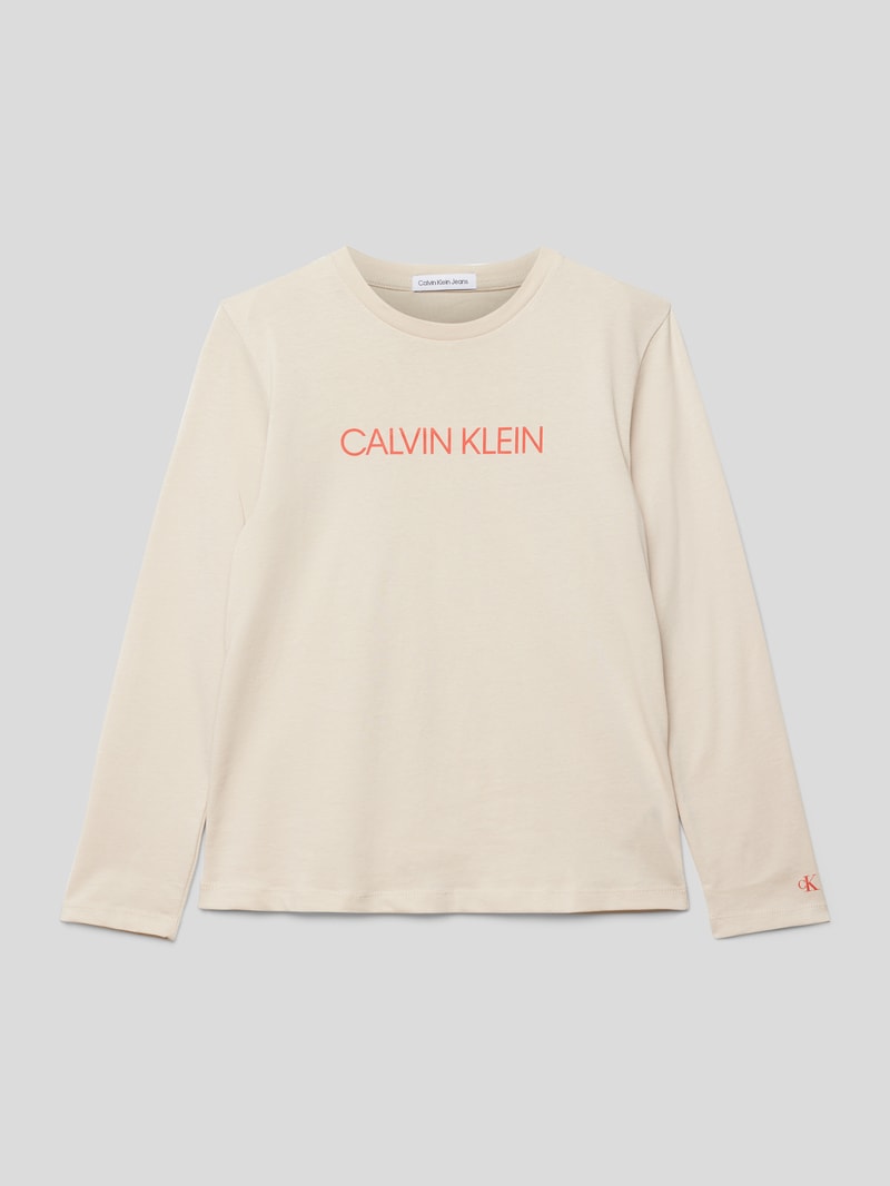 Longsleeve mit Label-Print in beige