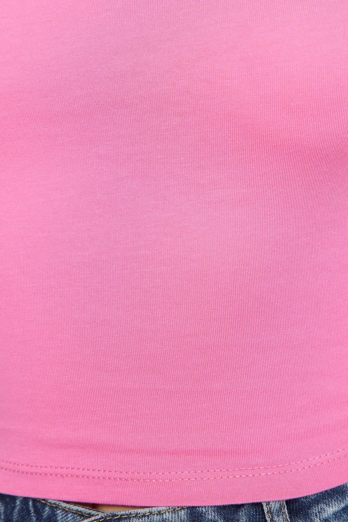 Trendyol Collection  Rosa, tief ausgeschnittene, kurze Strickbluse aus Baumwollstretch TWOSS23BZ00912