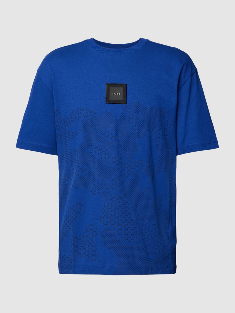T-Shirt mit Label-Patch Modell 'Talboa Lotus' in royalblau