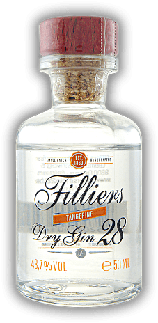 Filliers Dry Gin 28 Tangerine 0,05 Liter Filliers Dry Gin 28 Tangerine 0,05 Liter Ein Gin mit komplexem Aroma, perfektem Gleichgewicht von Gewürzen und Früchten und viel Körper. 0,05	 Liter - Vol 43,7%