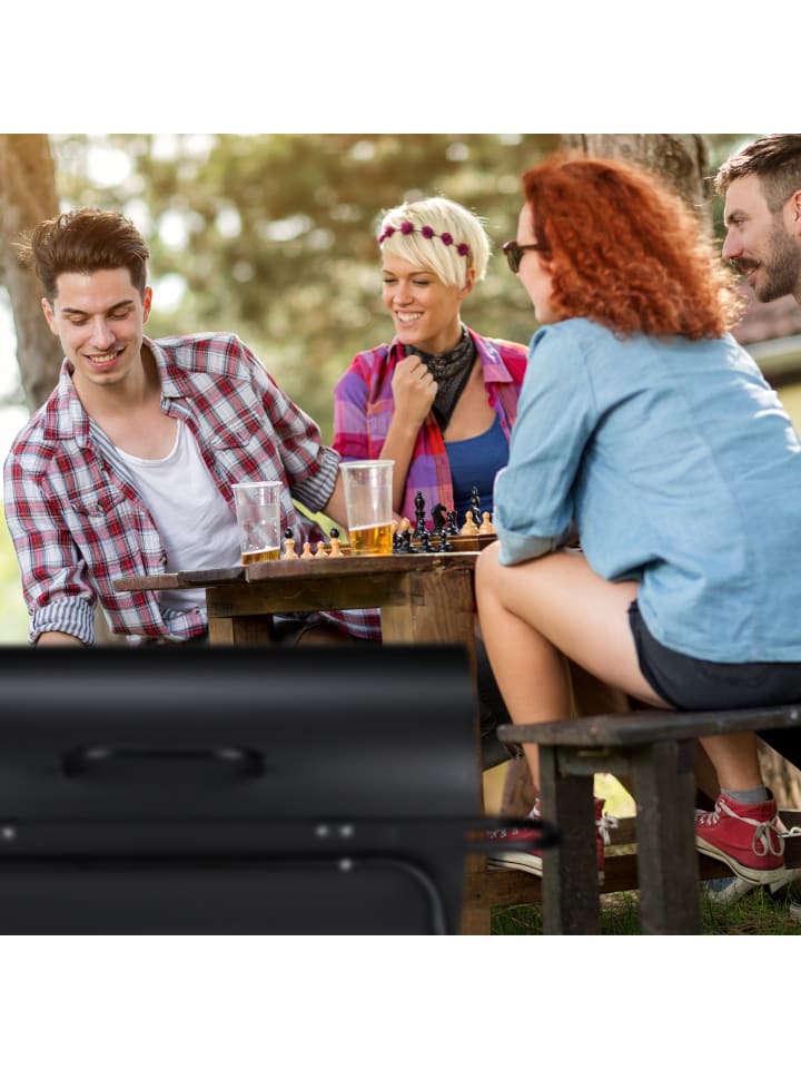 relaxdays Holzkohlegrill in Schwarz (B)103 x (H)96,5 x (T) 64,5 cm günstig kaufen onesize