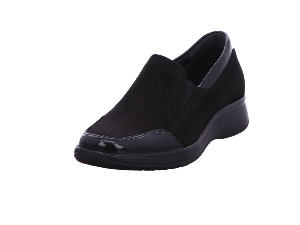 SEMLER Klassische Slipper schwarz K-LACK/SAMT-CHEV.