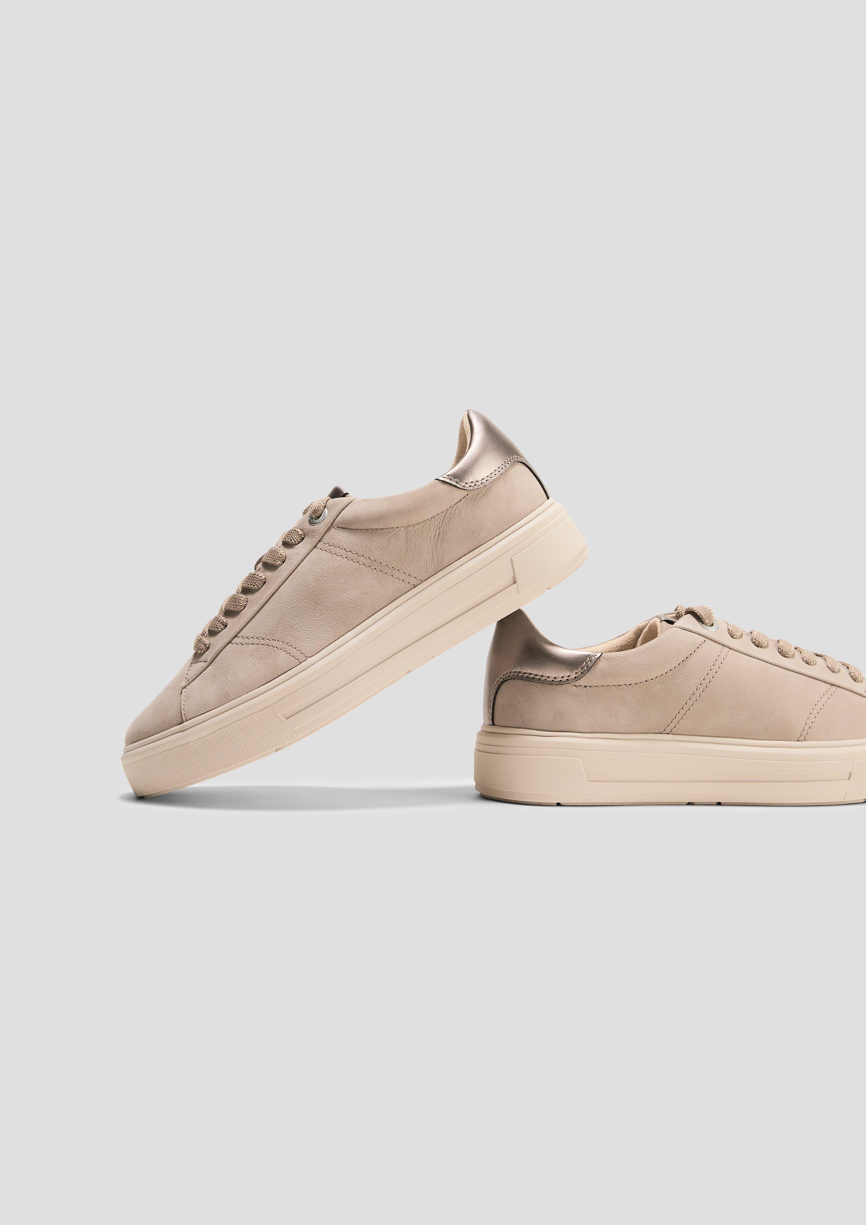 Sneaker aus Ledermix mit Metallic-Detail  6008248-341