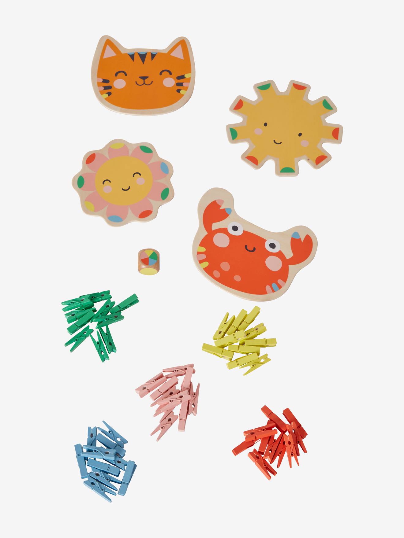 Jeu des pinces à linge en bois FSC® multicolore