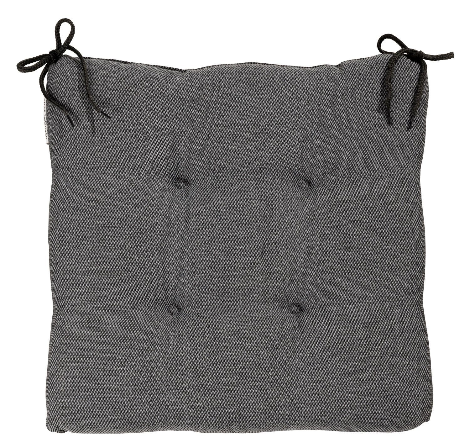Hockerauflage NITTKA, Grau, Made in Germany, mit Bändern