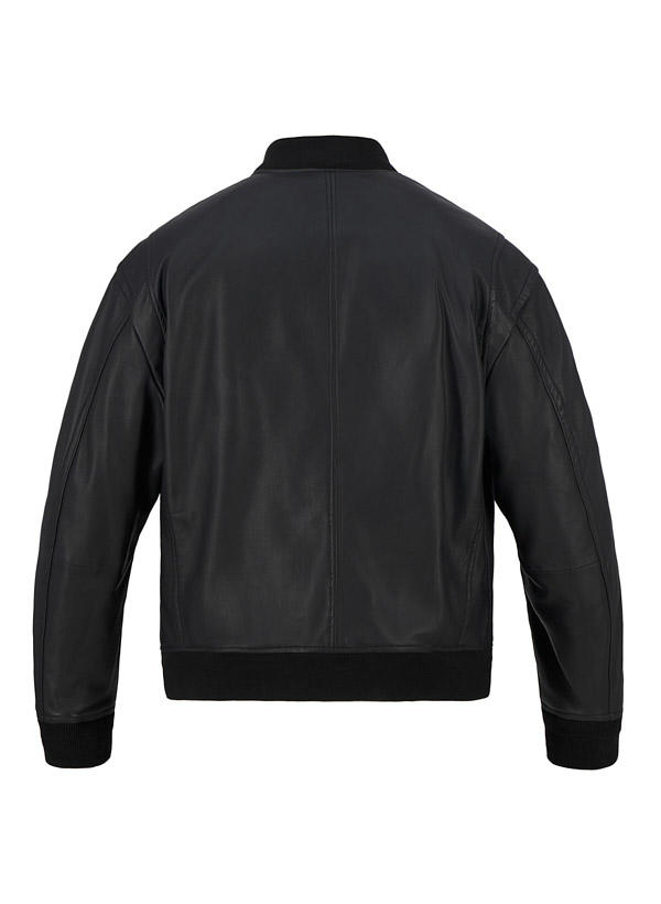 BOSS Orange, Lederblouson Juge, Lammleder, schwarz