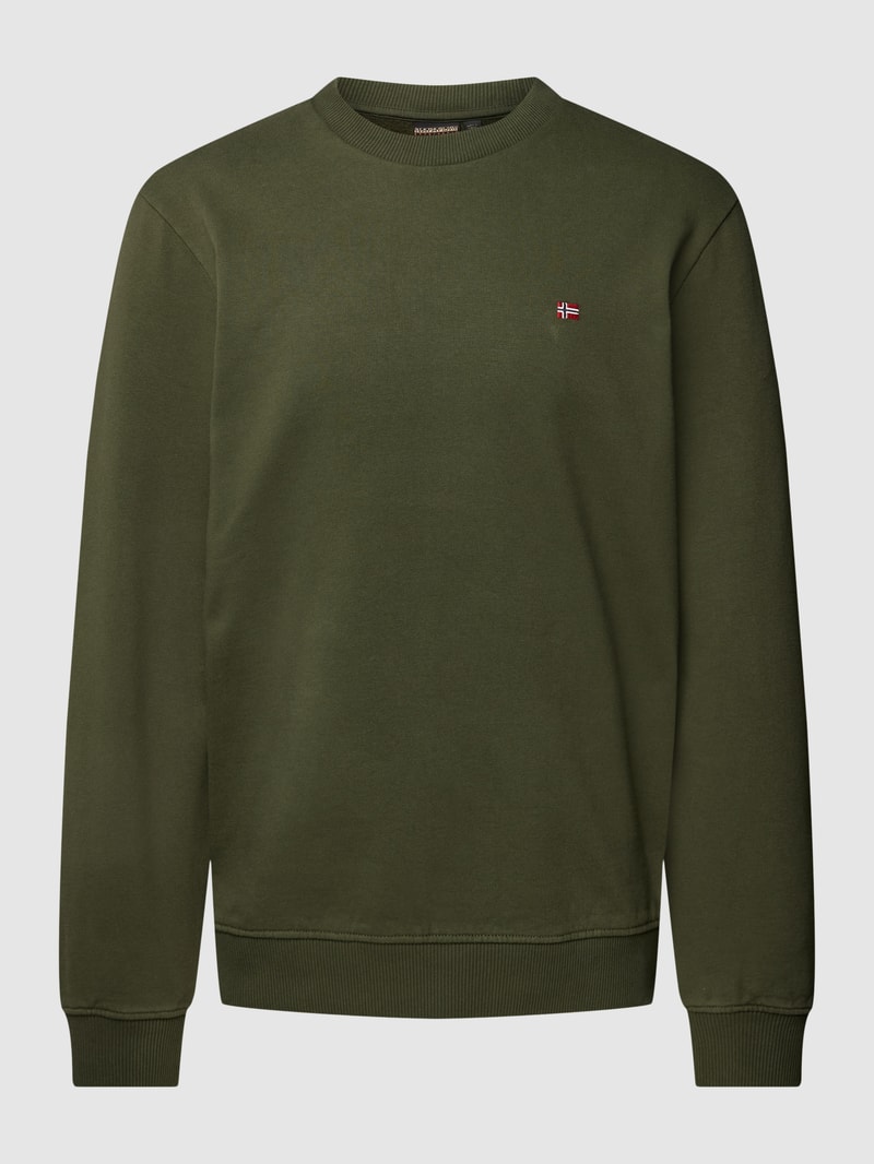 Sweatshirt mit Logo-Detail Modell 'balis' in dunkelgrün