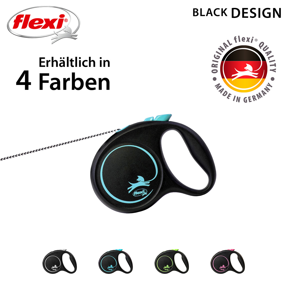 flexi Black Design Seilleine blau XS 3m kaufen bei ZooRoyal