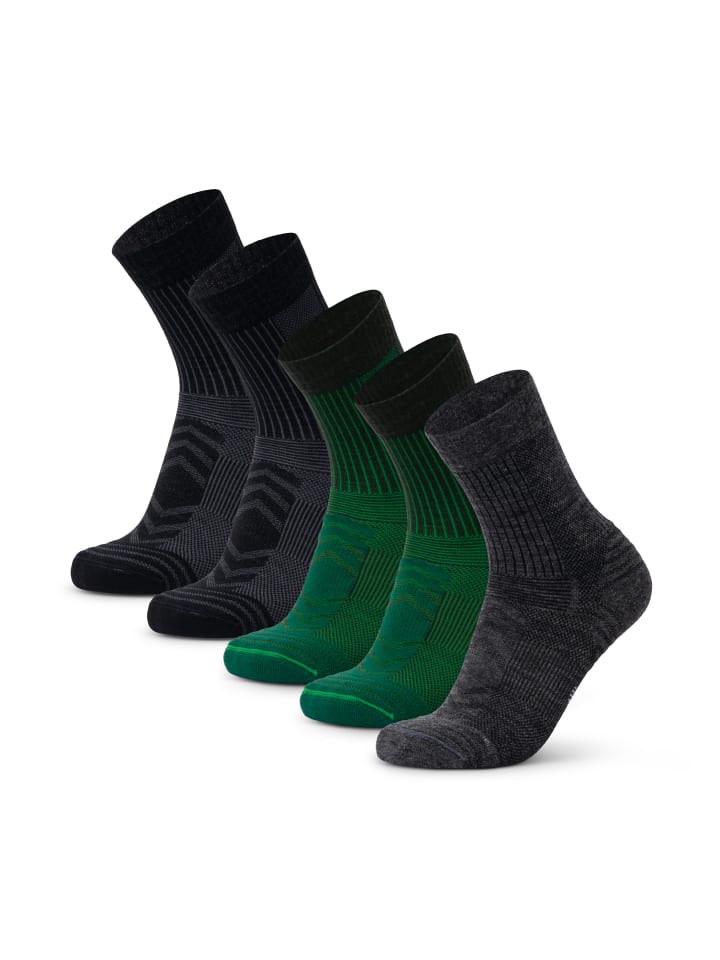 DANISH ENDURANCE Socken Merino Hiking Light in green/black/grey günstig kaufen