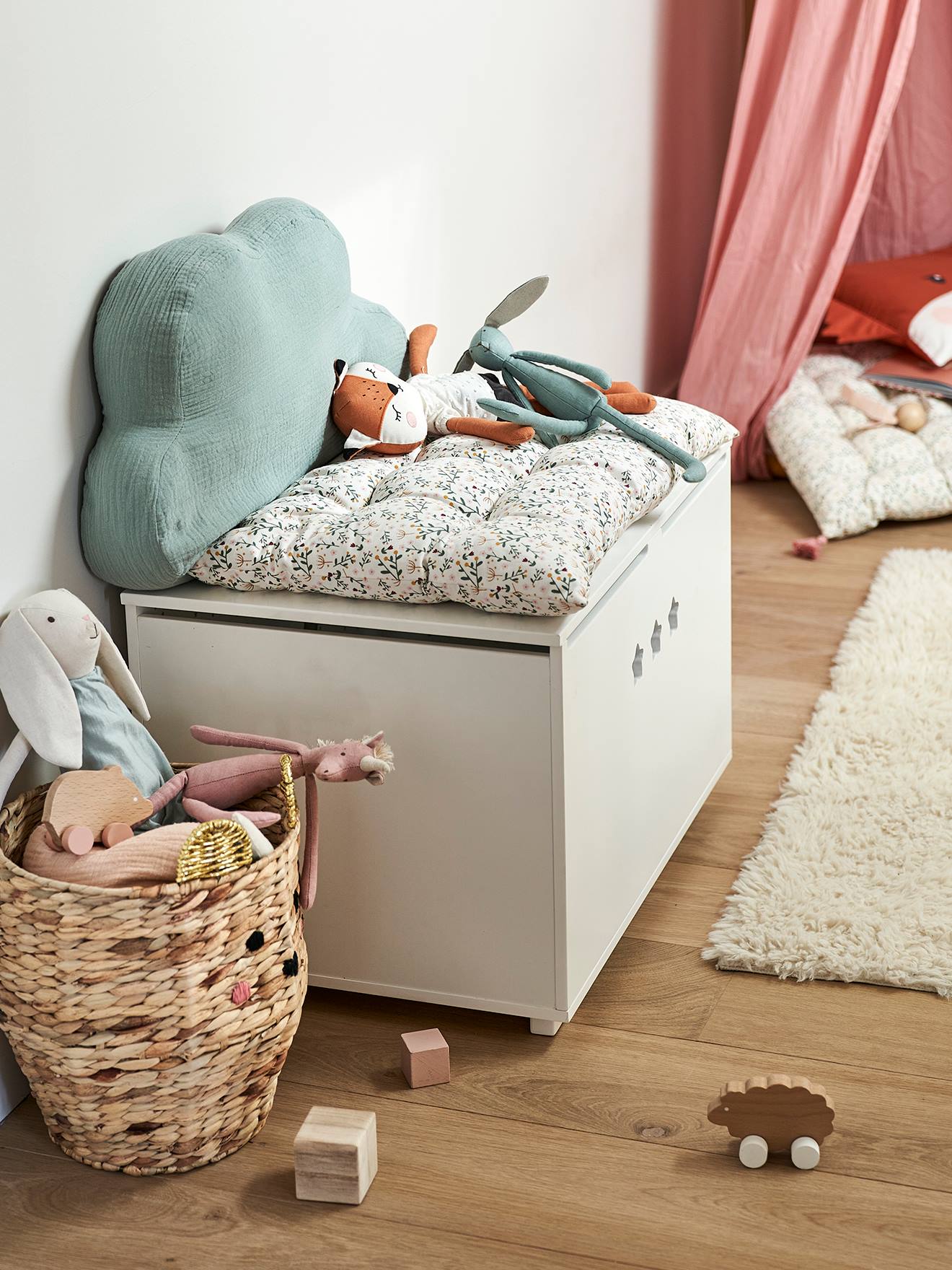Vertbaudet Kinderzimmer Kissen für Sitzbank oder Truhe - senfgelb