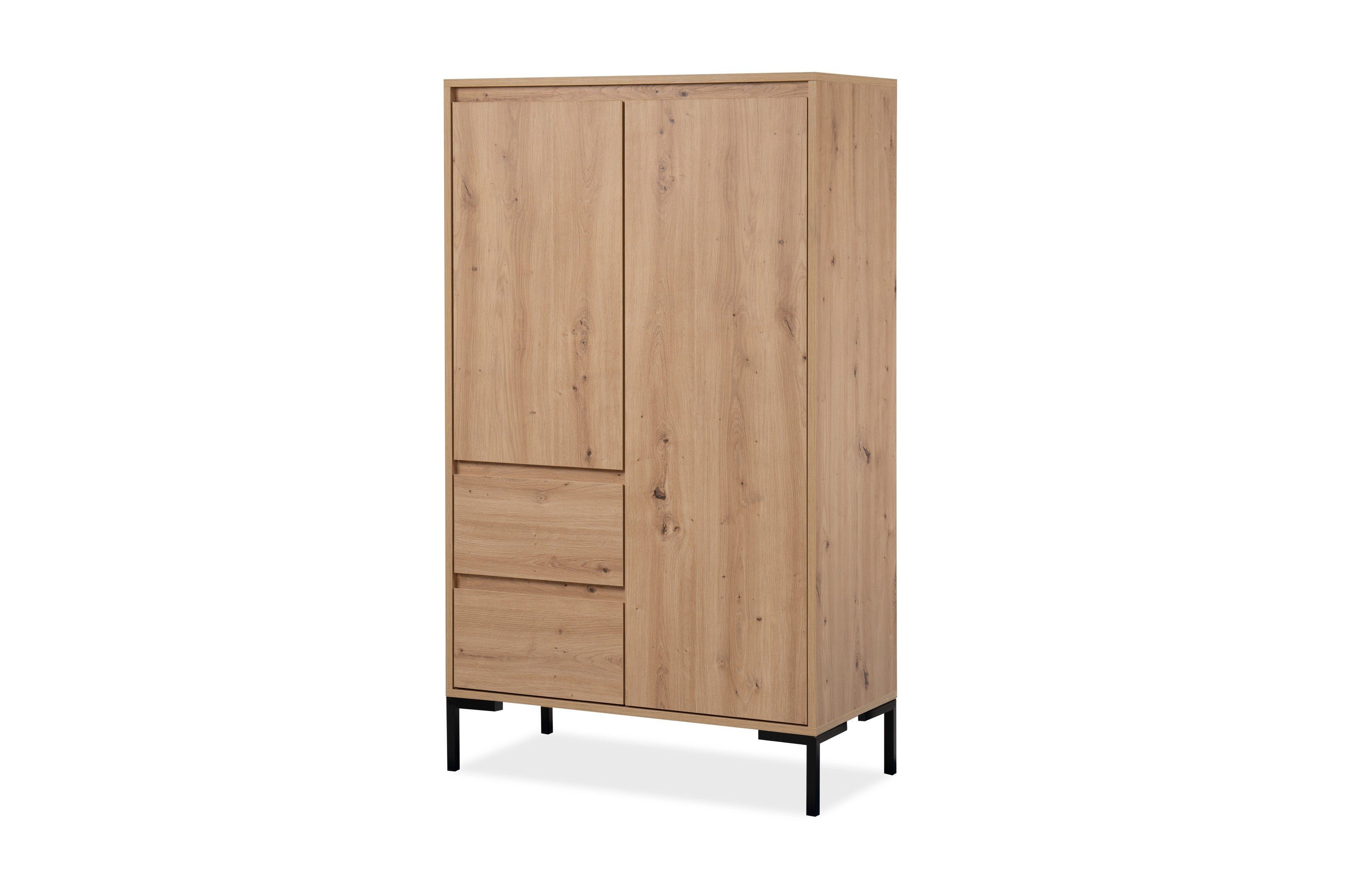 möbelando Highboard Korsika (BxHxT: 81x139x40 cm), in Dekor Artisan Oak