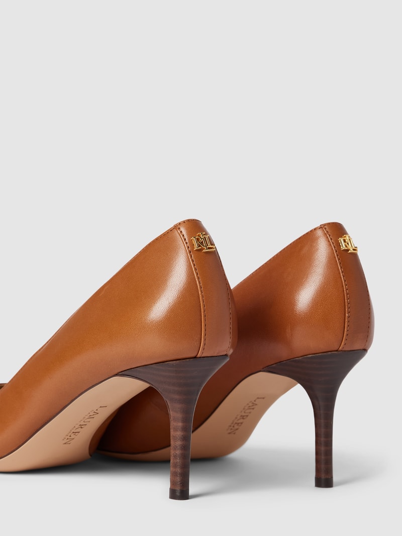 Pumps aus Leder Modell 'ANETTE' in cognac