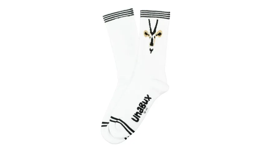 Unabux Unisex Sportsocken Springbock weiß