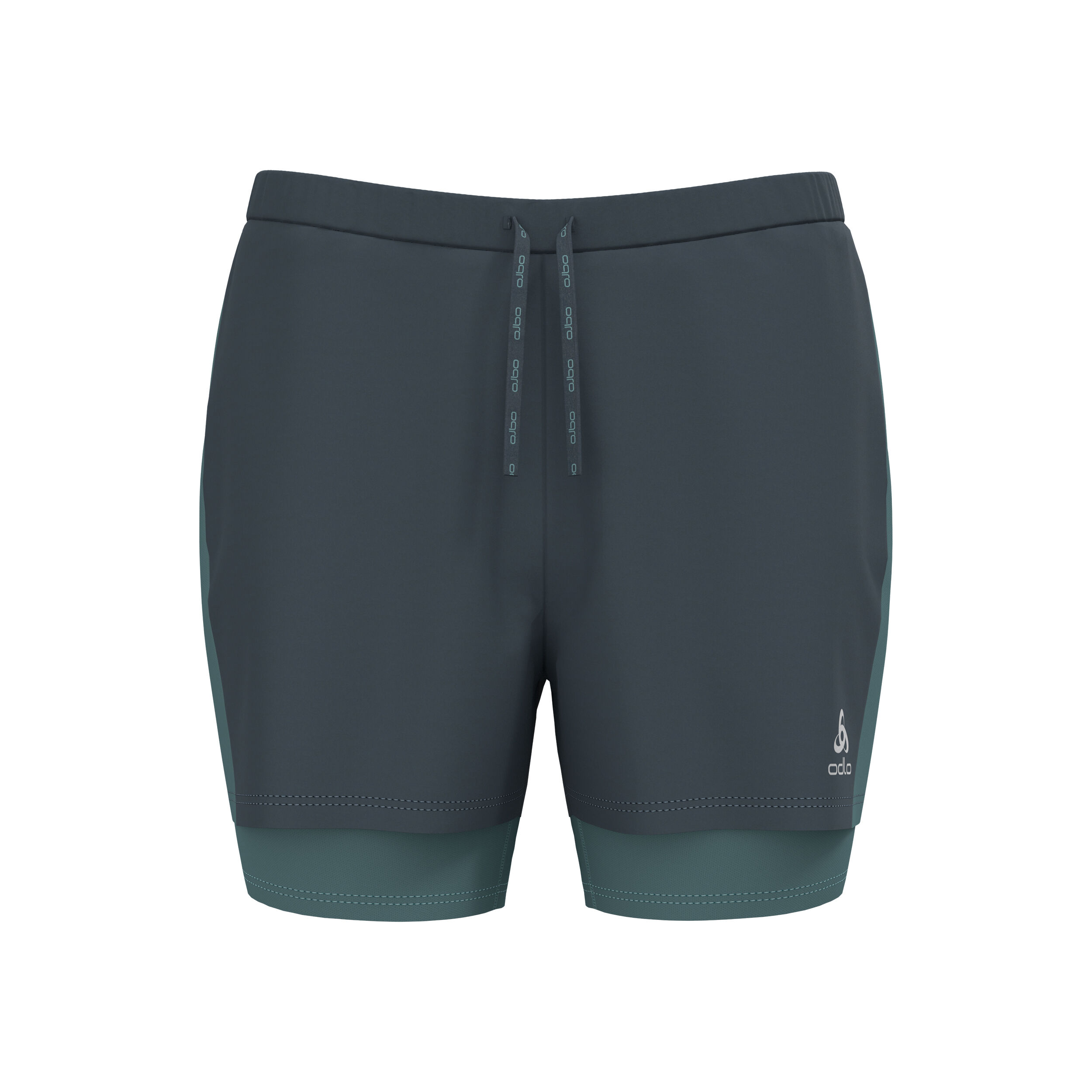 Essential 3inch 2in1 Laufshorts Damen - Dunkelgrau, Türkis