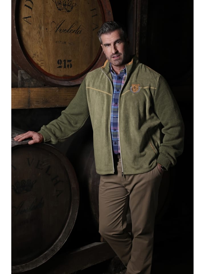 Charles Colby Outdoor Strickjacke DUKE DEREN in oliv günstig kaufen