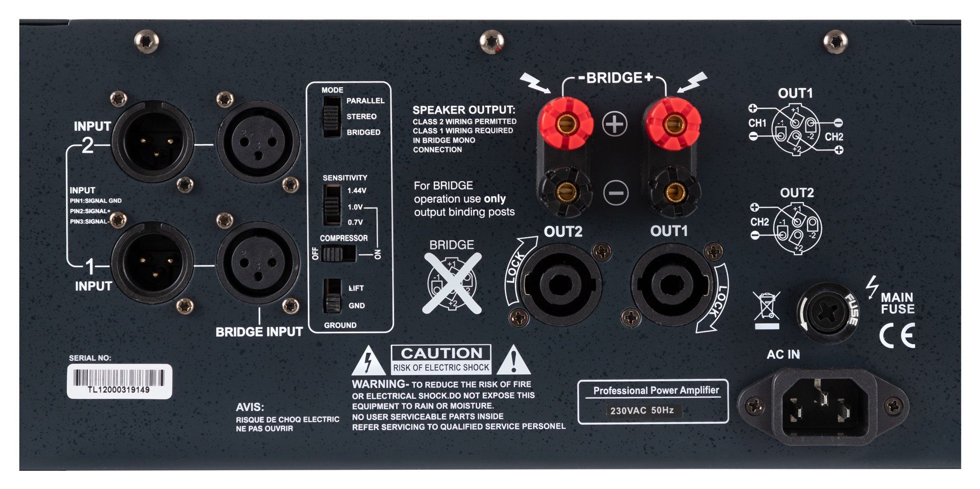 Pronomic TL-1200 Endstufe Verstärker (Anzahl Kanäle: 2, 4800 W, Stereo-Leistungsverstärker mit 2x 2400 Watt an 2 Ohm)