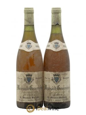 Meursault 1er Cru Genevrières Domaine Buisson Battault 1986 - Lot de 2 Bouteilles