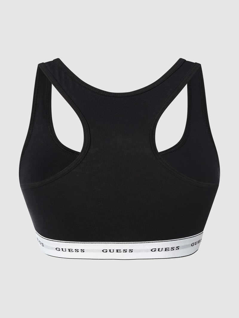 Bustier mit Logo-Bund in schwarz