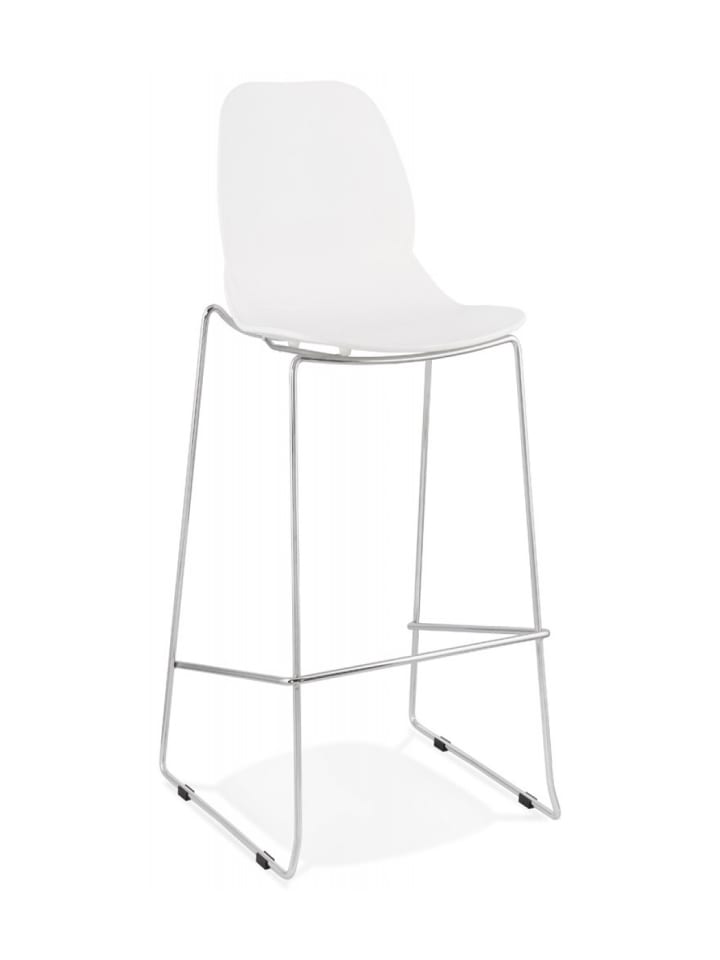 KADIMA DESIGN Barhocker mit Sitz 75 cm aus Metall Kunststoff, Zeitgenössisch in Weiß-Silber günstig kaufen onesize