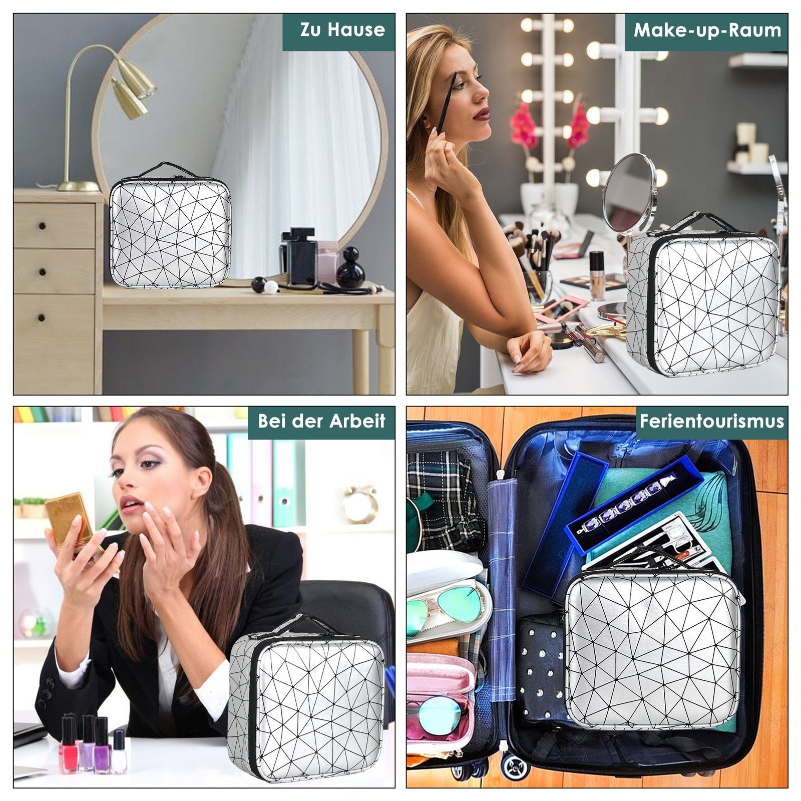 CALIYO Kosmetik-Koffer Kosmetiktasche Portable Reise Make Up Tasche, Makeup Organizer, Tasche Schmink Aufbewahrung Kosmetische Box Wasserdicht Schminktasche