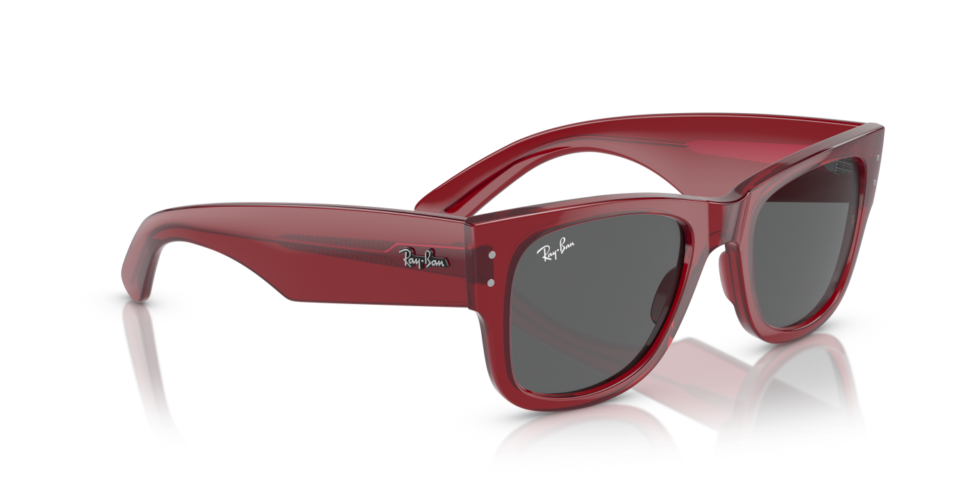 MEGA WAYFARER BIO-BASED - Roșu lucios, transparent, gri închis