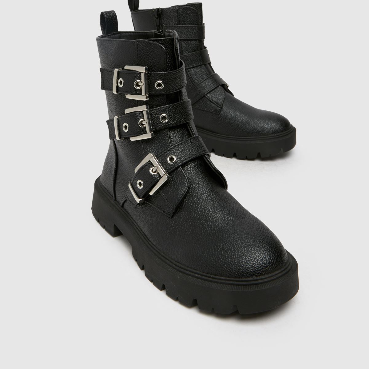 schuh svarta Codie Buckle flickstövlar för barn