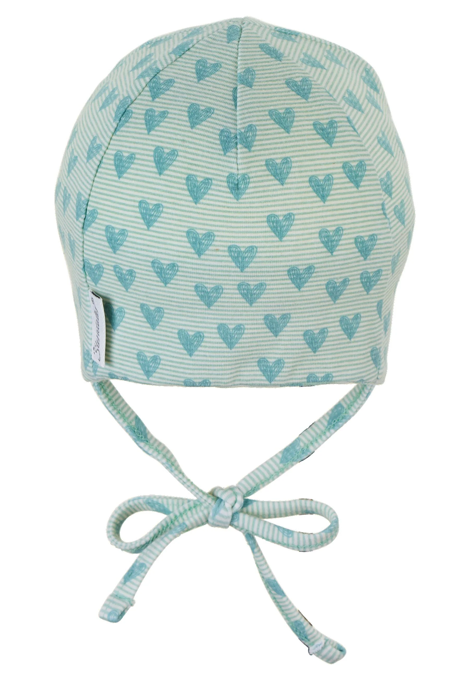 Beanie mit Herzen Print aus Jersey (Bio),Bindeband