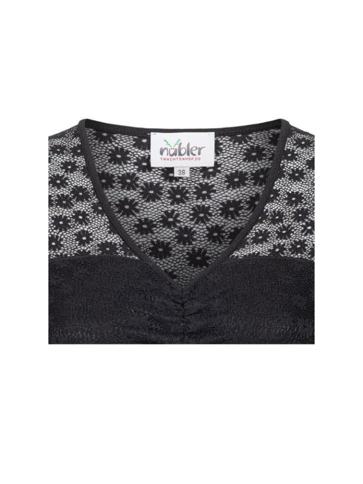 Nübler Dirndlbluse kurzarm Moni in Schwarz günstig kaufen