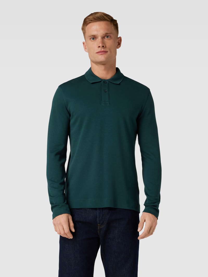 Poloshirt mit langen Ärmeln in bottle