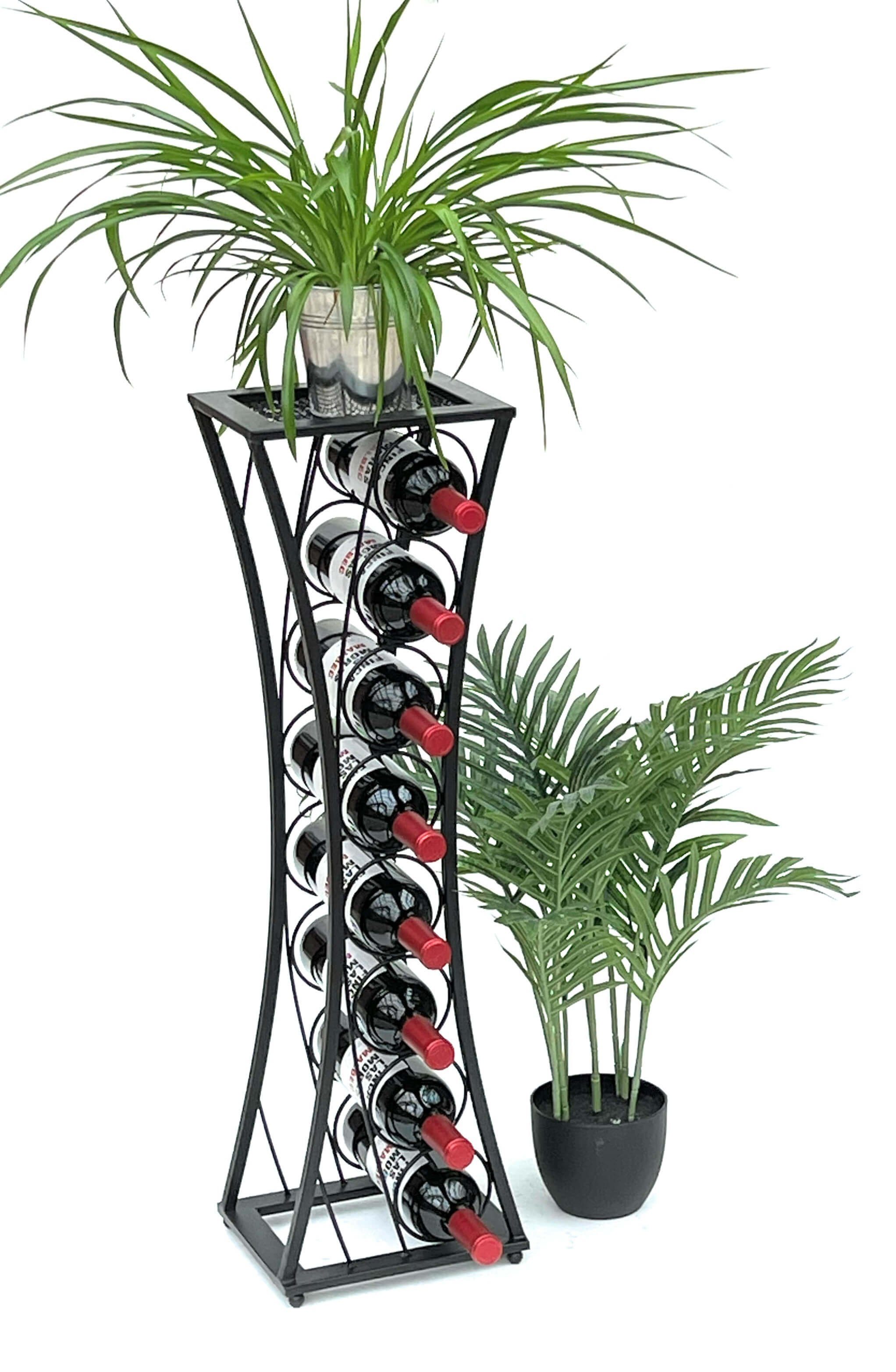 DanDiBo Weinregal Weinregal Metall Schwarz Stehend Mika 80 cm Flaschenregal Modern, Weinregal für 8 Flaschen