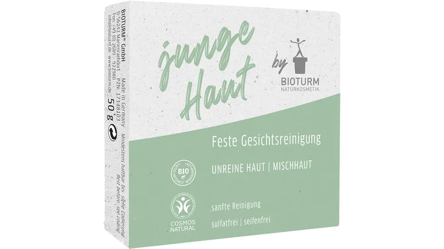 BIOTURM Feste Gesichtsreinigung junge Haut 50 g