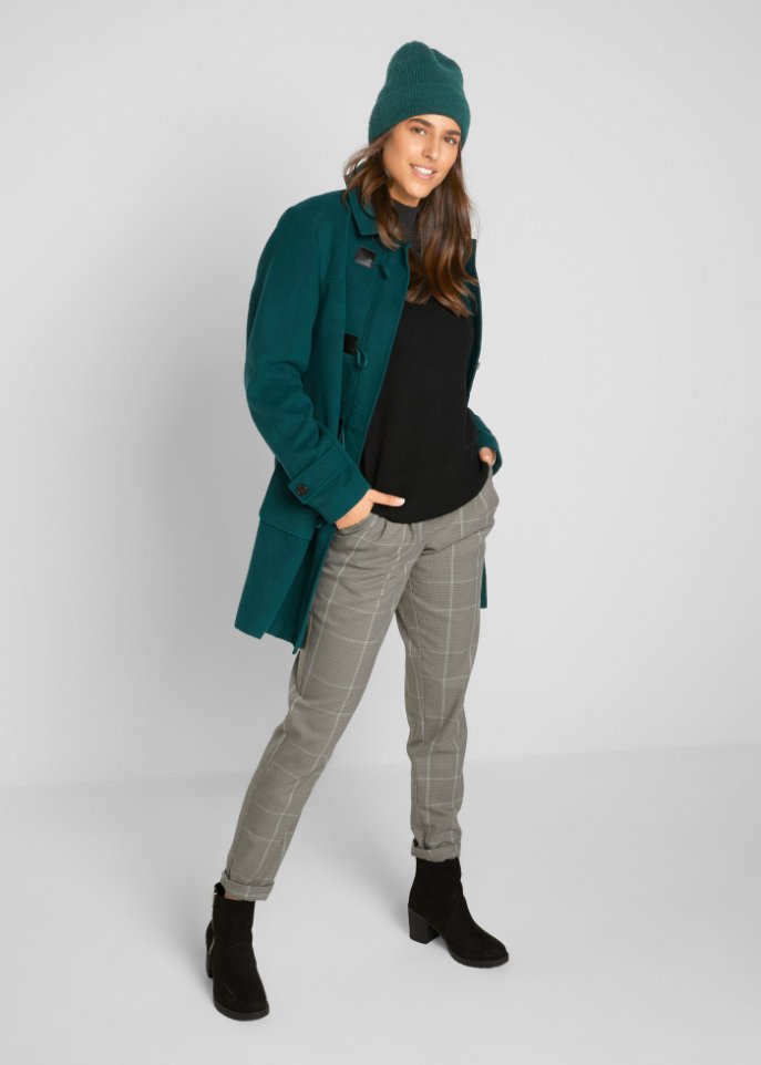 Basic Pullover mit Stehkragen mit recycelter Baumwolle