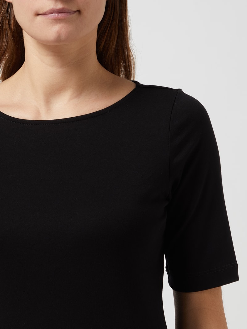 T-Shirt mit 1/2-Arm in schwarz