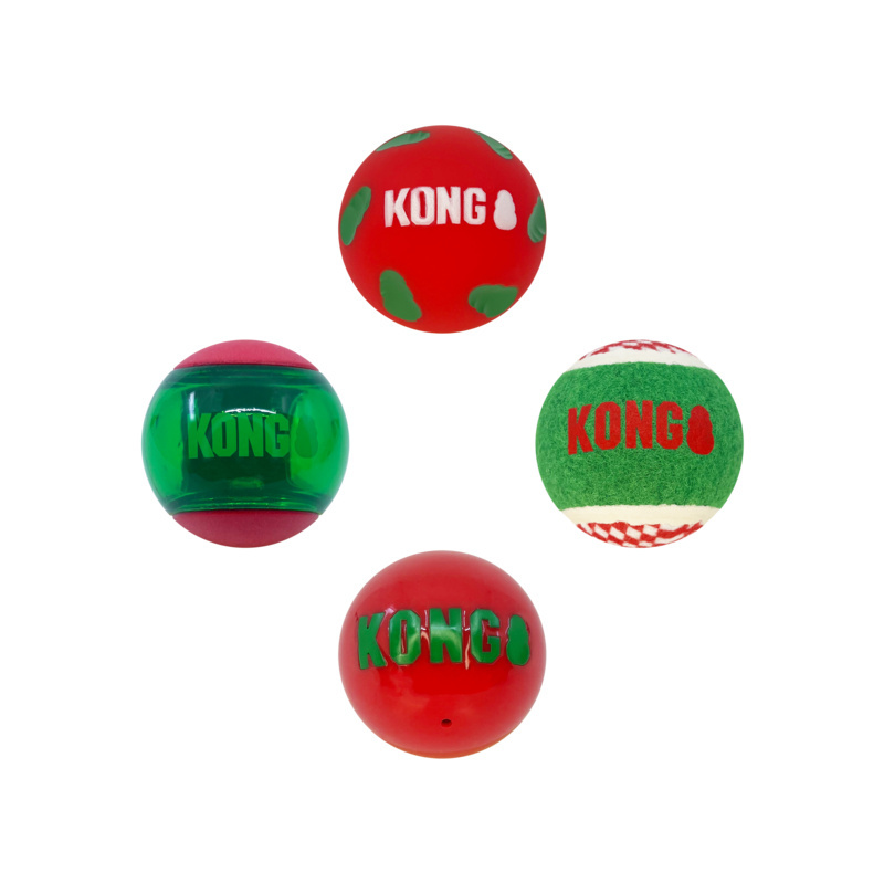 KONG Hundebälle KONG Holiday Occasions Balls 4 Stk. Medium
