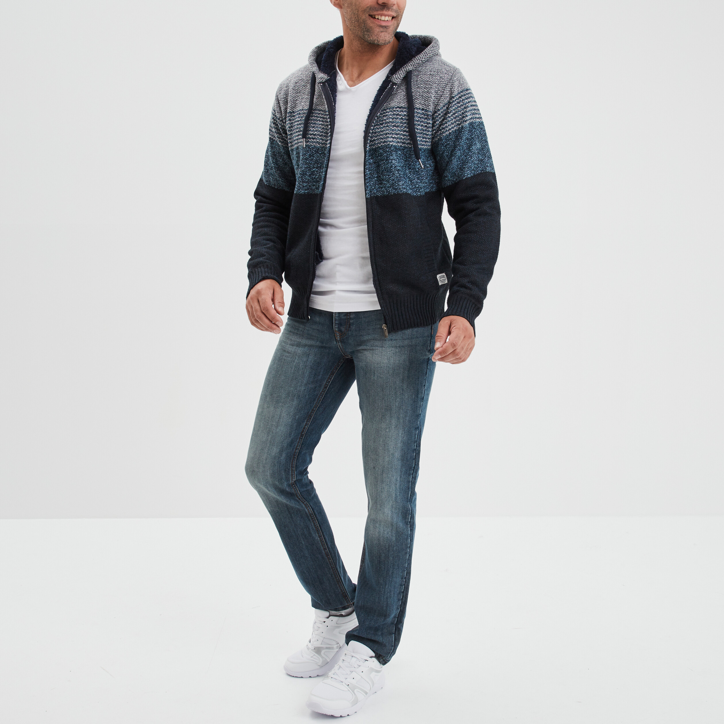 Jeans straight 5 poches Creeks denim double stone homme | La Halle