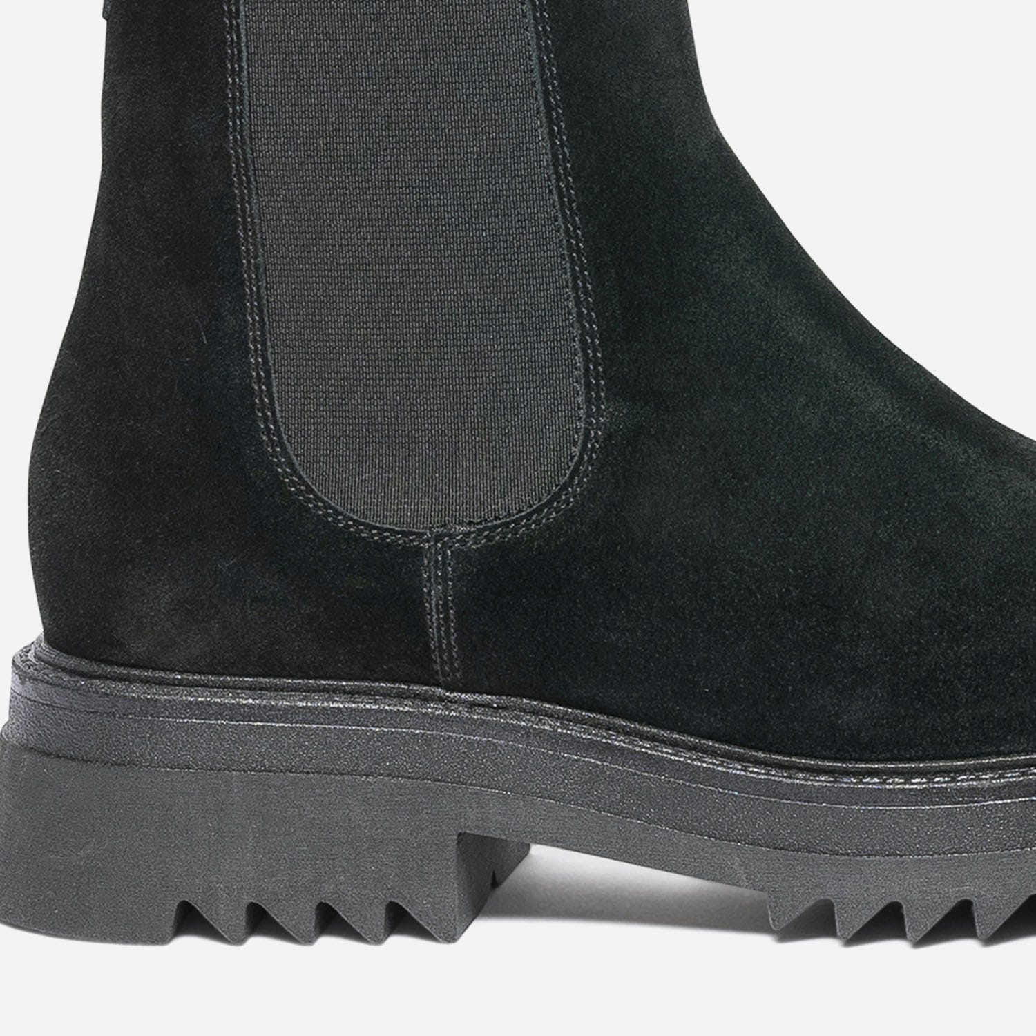 Chelsea boots noir en cuir velours