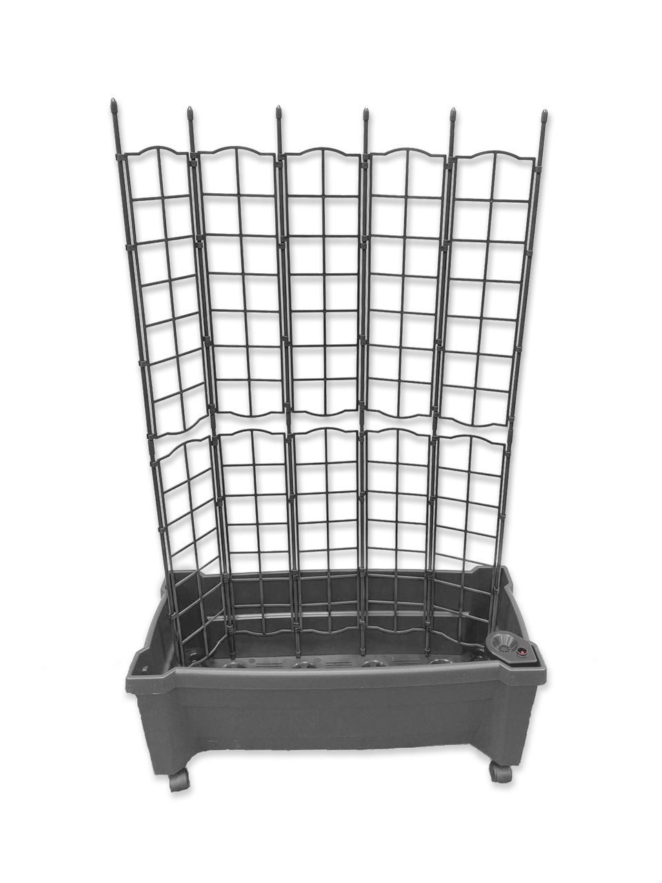 KHW KHW Calypso Pflanzkasten, grau, auf Rollen mit Bewässerungssystem, modulares Spalier