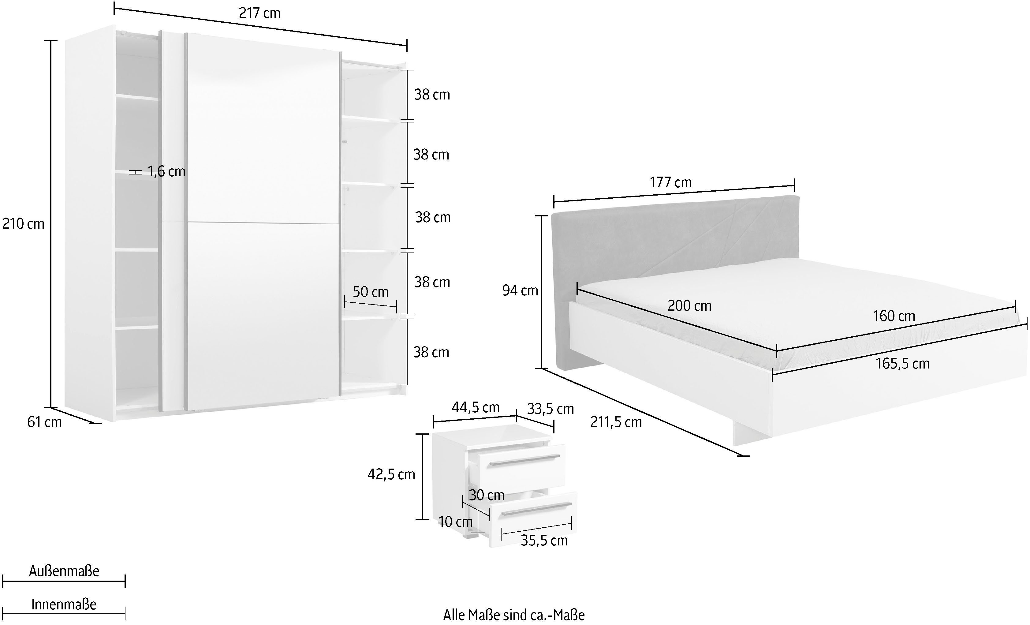 INOSIGN Schlafzimmer-Set Ksanti, (4-St)