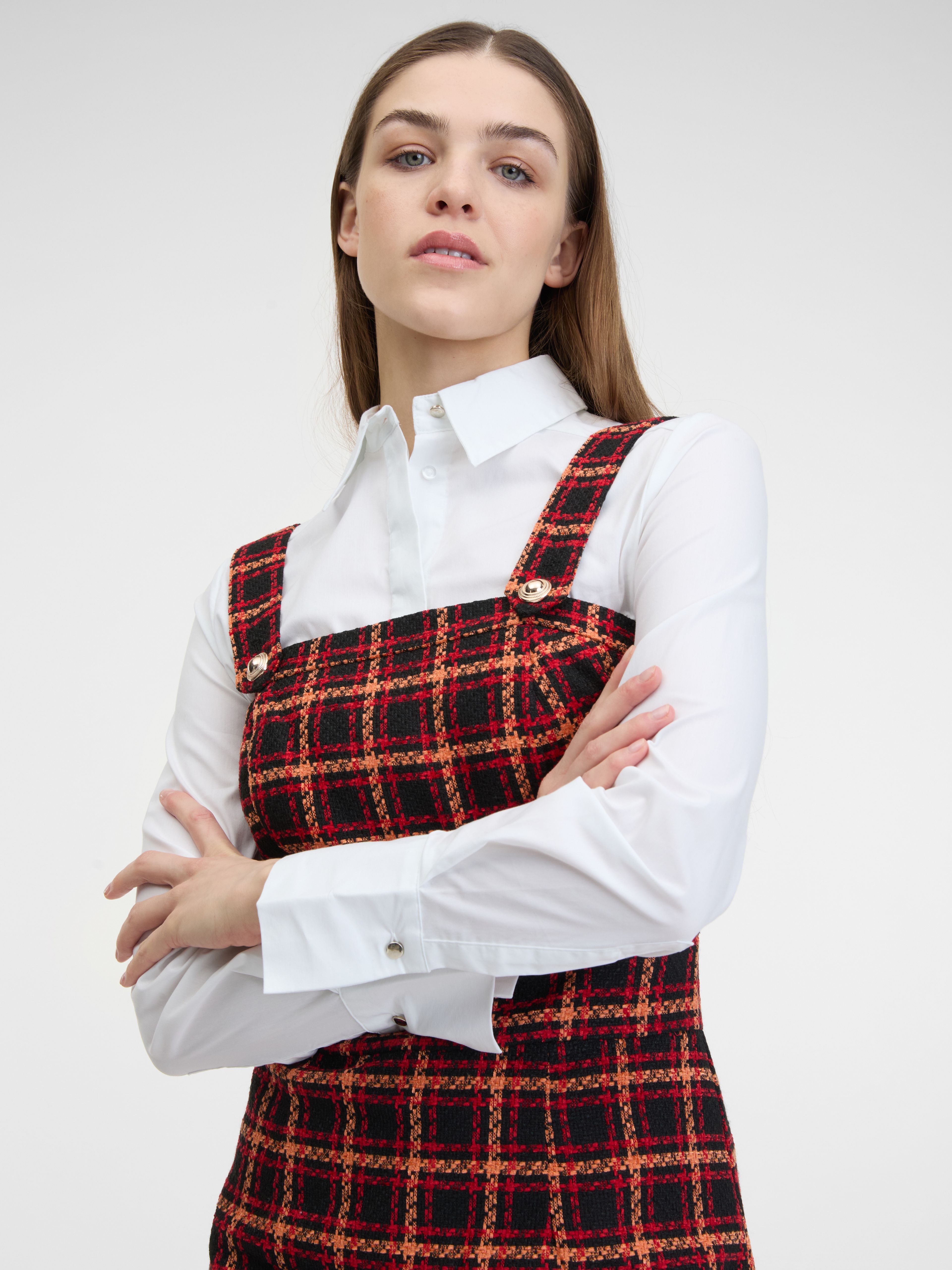 Rot-schwarz kariertes Kleid ORSAY