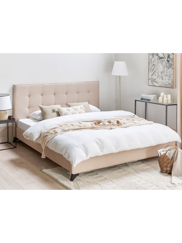 Beliani Doppelbett AMBASSADOR in Beige/Schwarz - (W) 192 x (H) 106 x (L) 216 cm günstig kaufen onesize