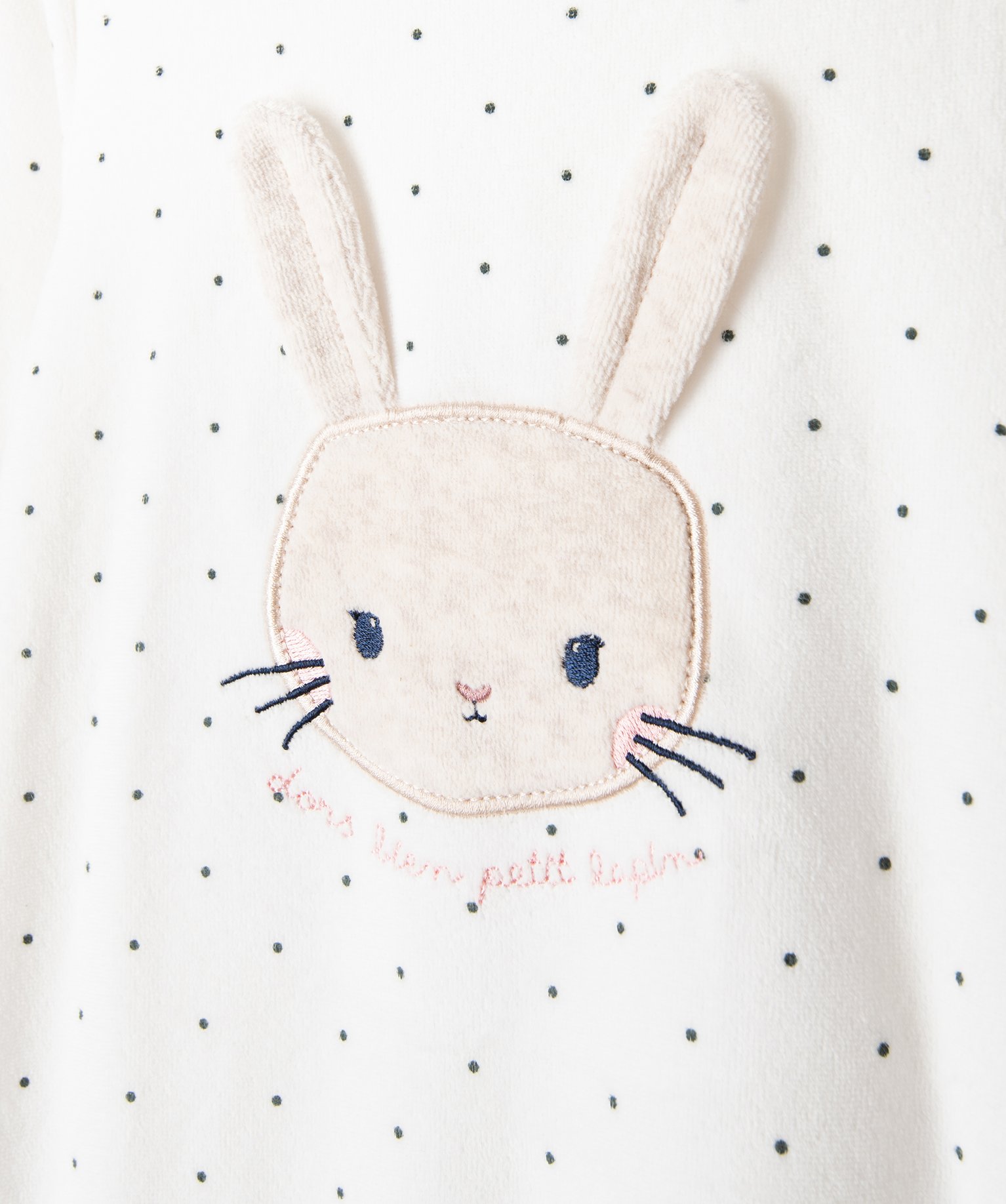 Pyjama en velours à motif lapin bébé fille ecru | GEMO