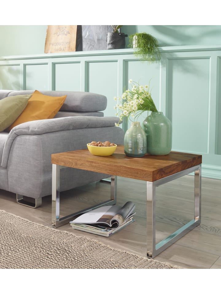 KADIMA DESIGN Beistelltisch GUNA Massiv-Holz Wohnzimmer-Tisch günstig kaufen