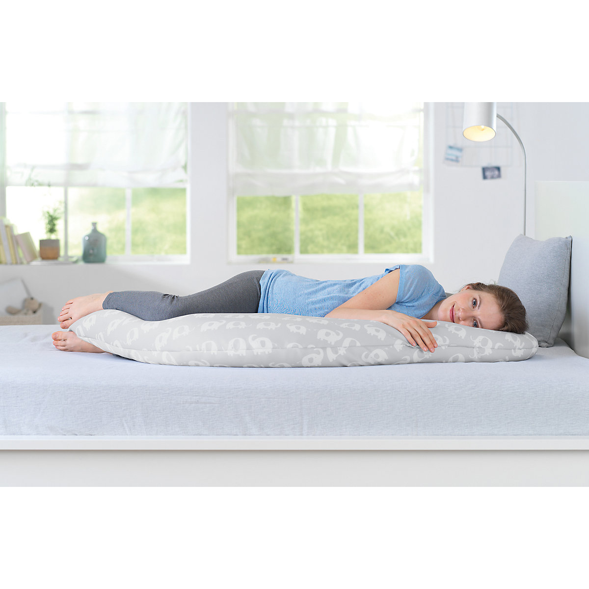 Bezug für Stillkissen Komfort 180 cm, Elefantenherde