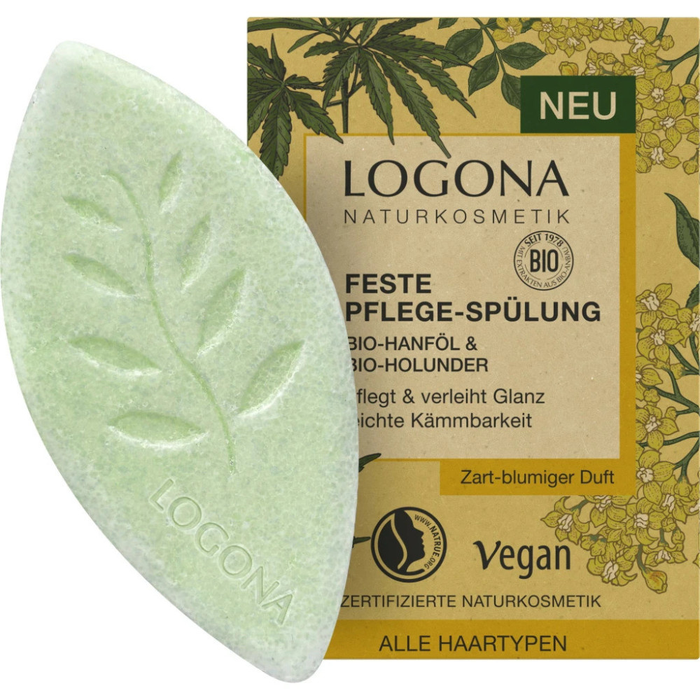 Logona Après-Shampoing Solide Chanvre Bio & Sureau Bio 60g